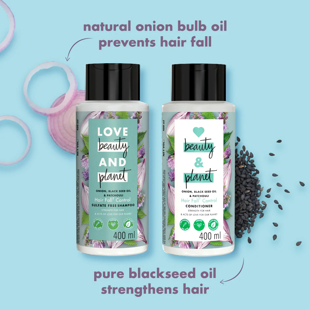 Onion, Black Seed & Patchouli Shampoo + Conditioner Combo - 200 ml Each - Image 3