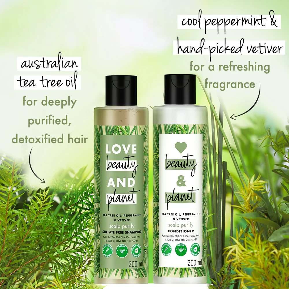 Tea Tree Oil, Peppermint & Vetiver Shampoo + Conditioner Combo - Image 3